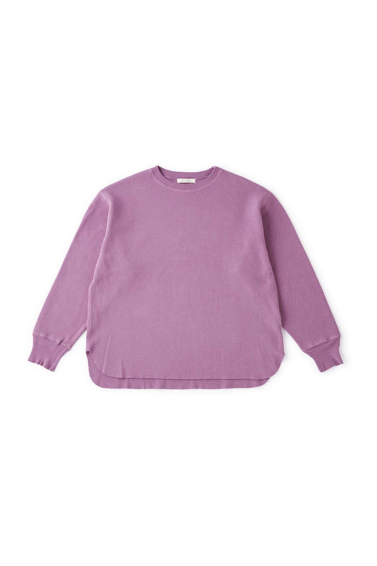 OLD JOE - HEAVY HONEYCOMB WUFFLE CREW-NECK - PLUM