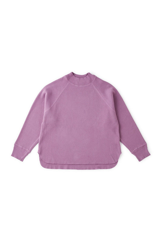 OLD JOE - HEAVY HONEYCOMB WUFFLE MOCK-NECK - PLUM