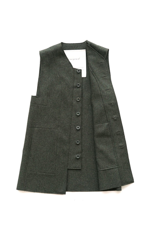 toogood - THE RESTORER WAISTCOAT - WOOl FELT - FIR