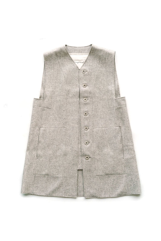 toogood - THE RESTORER WAISTCOAT - WOOl FELT - STONE