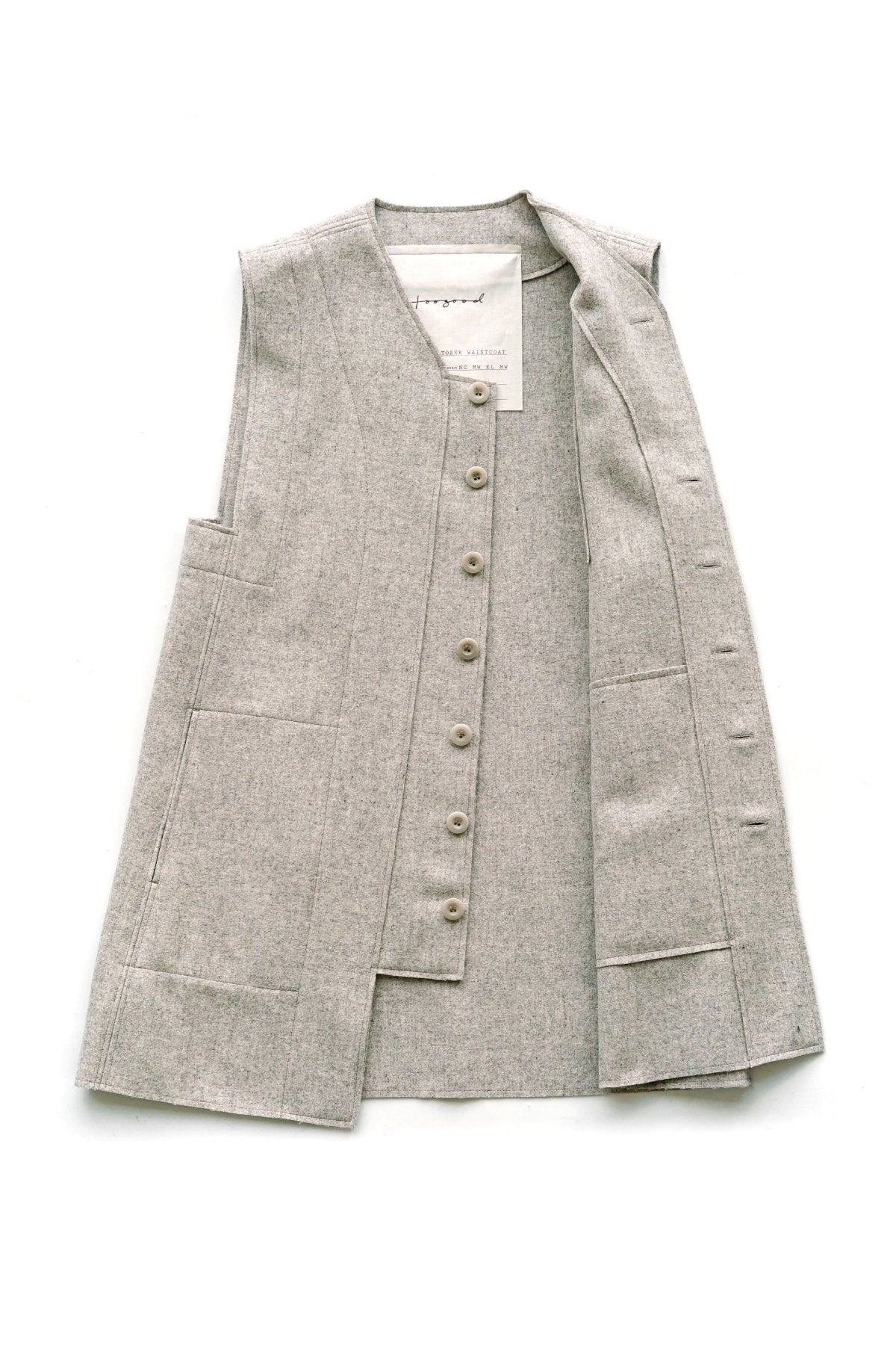 toogood - THE RESTORER WAISTCOAT - WOOl FELT - STONE