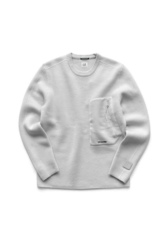 C.P. COMPANY - EXTRA FINE MERINO WOOL JUMPER - PELLICAN