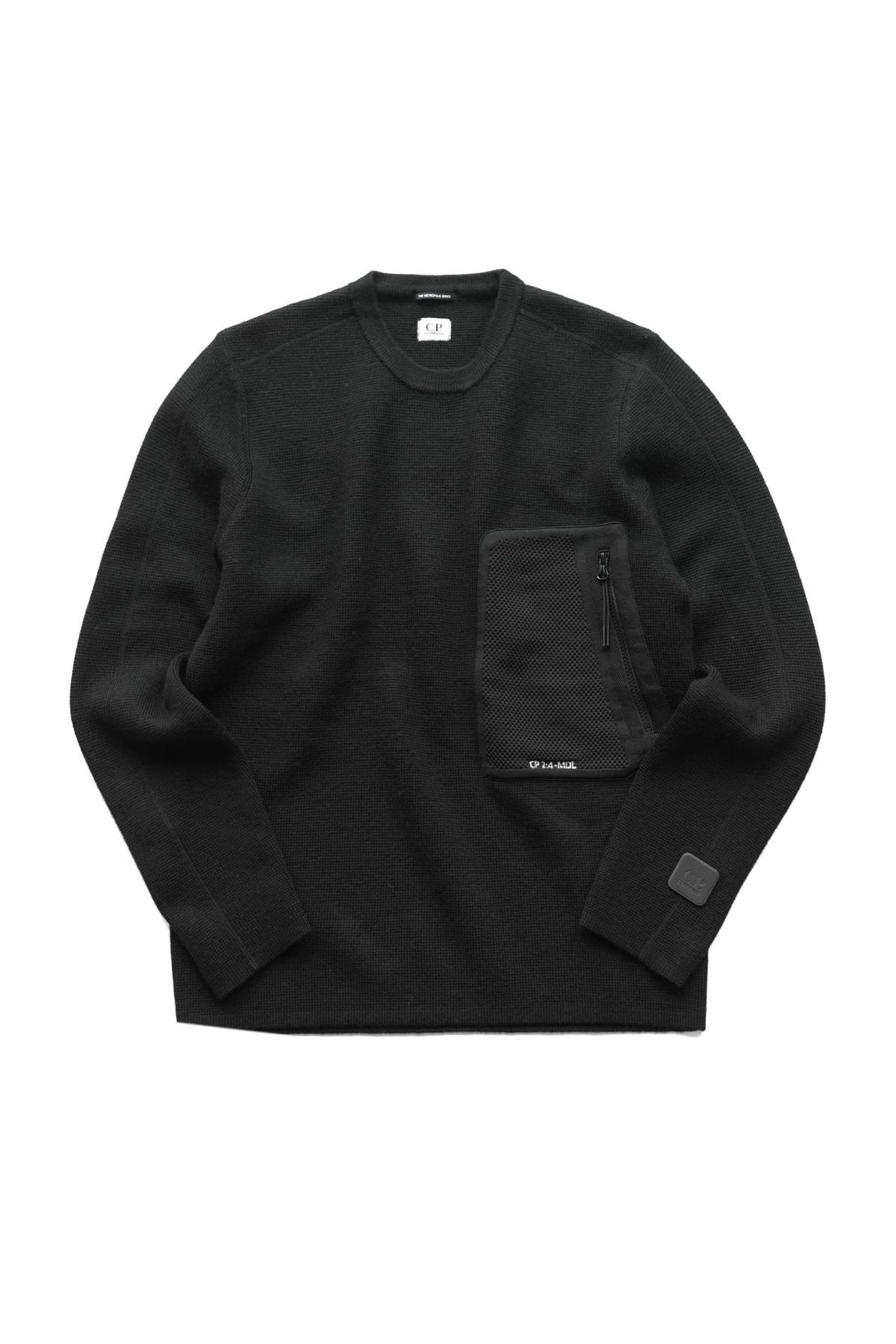 C.P. COMPANY - EXTRA FINE MERINO WOOL JUMPER - BLACK