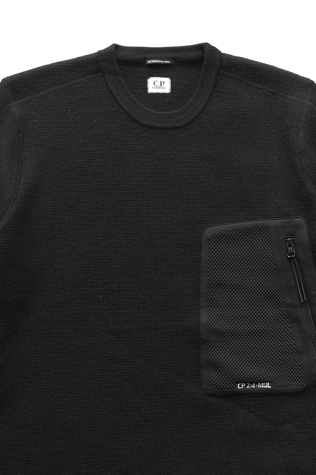 C.P. COMPANY - EXTRA FINE MERINO WOOL JUMPER - BLACK