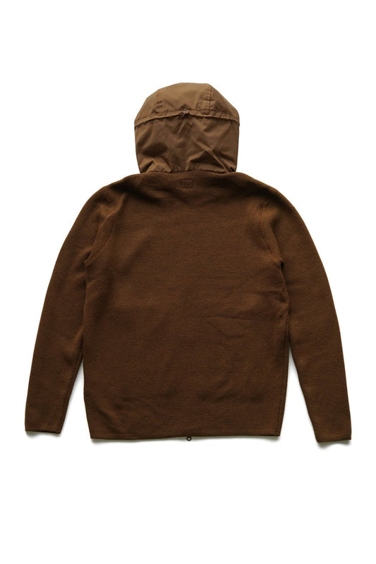 C.P. COMPANY - EXTRA FINE MERINO WOOL HOOD JUMPER - PARTRIDGE BROWN