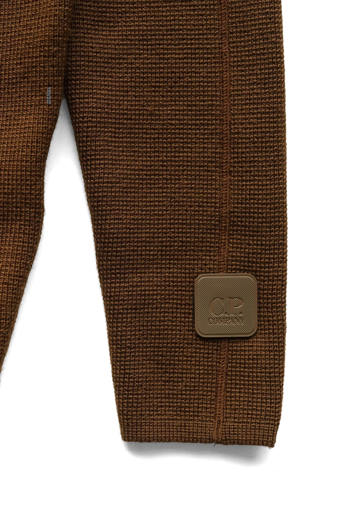 C.P. COMPANY - EXTRA FINE MERINO WOOL HOOD JUMPER - PARTRIDGE BROWN