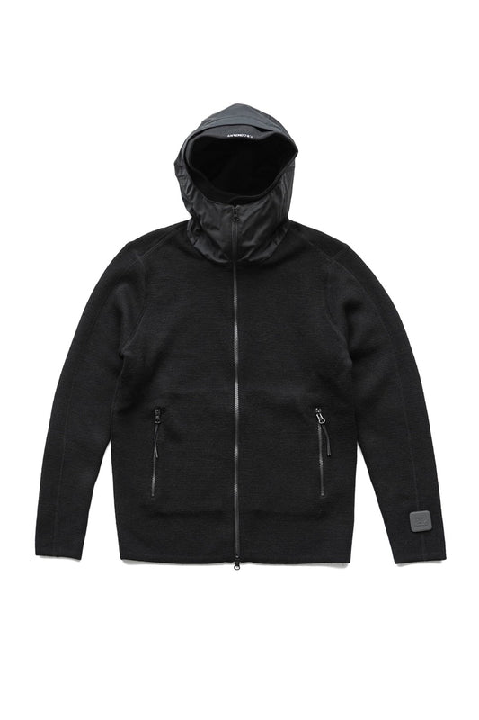 C.P. COMPANY - EXTRA FINE MERINO WOOL HOOD JUMPER - BLACK