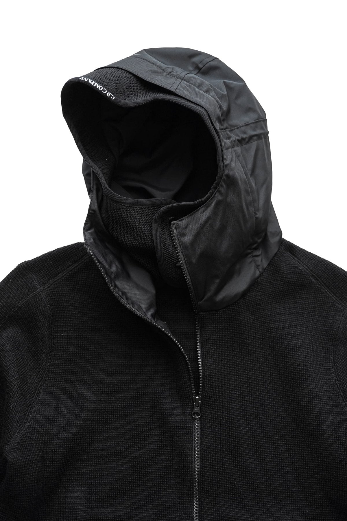 C.P. COMPANY - EXTRA FINE MERINO WOOL HOOD JUMPER - BLACK