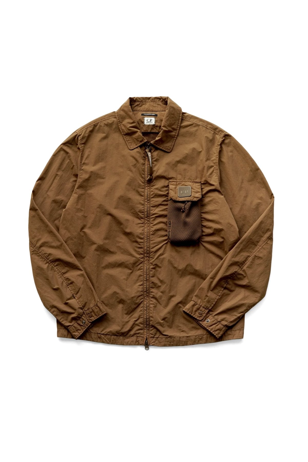 C.P. COMPANY - MICROREPS DIAMOND PEACH SHIRT - PARTRIDGE BROWN