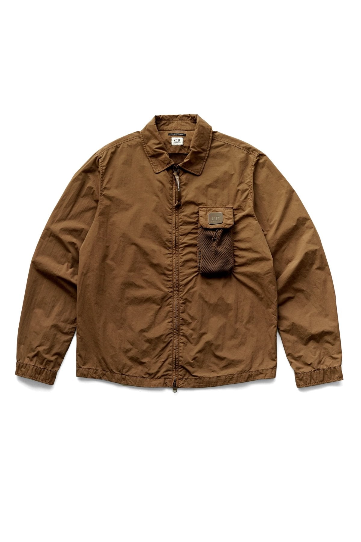 C.P. COMPANY - MICROREPS DIAMOND PEACH SHIRT - PARTRIDGE BROWN