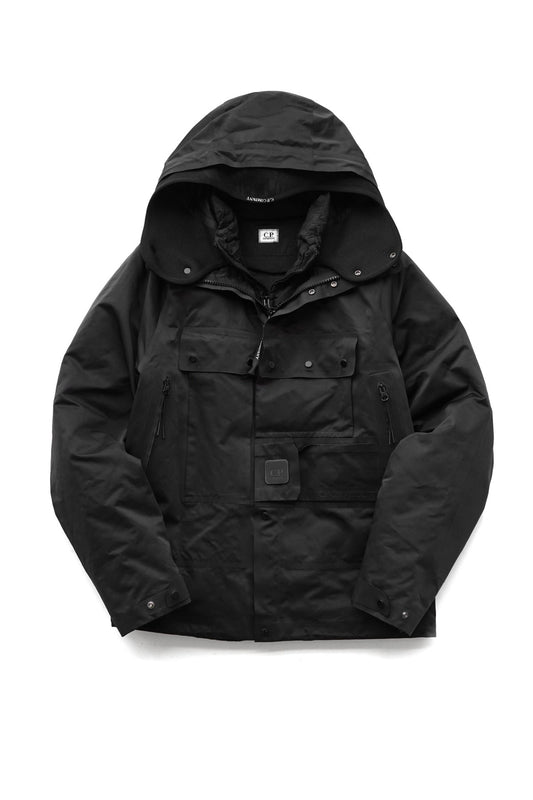 C.P. COMPANY - A.A.C. HOODED DOWN JACKET - BLACK