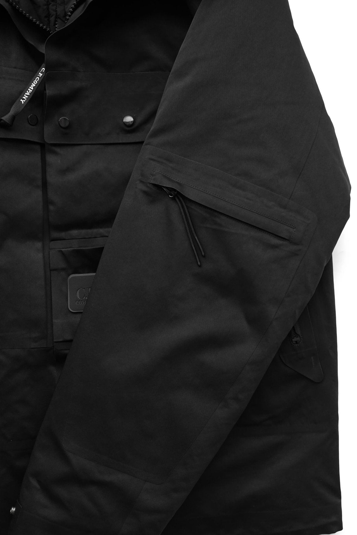 C.P. COMPANY - A.A.C. HOODED DOWN JACKET - BLACK