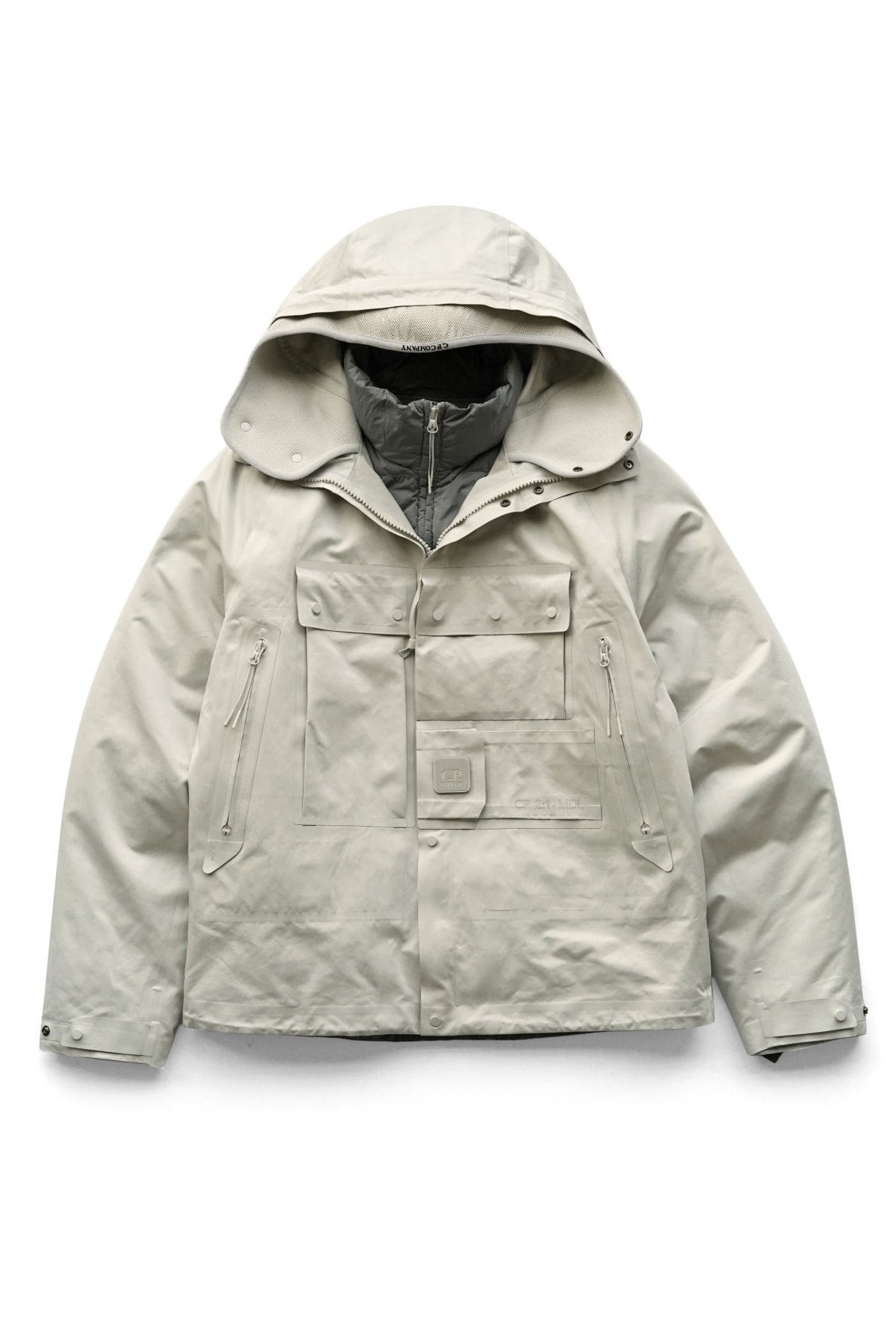 C.P. COMPANY - A.A.C. HOODED DOWN JACKET - PELLICAN