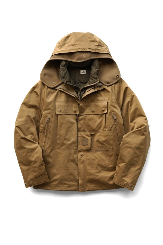 C.P. COMPANY - A.A.C. HOODED DOWN JACKET - CUMIN