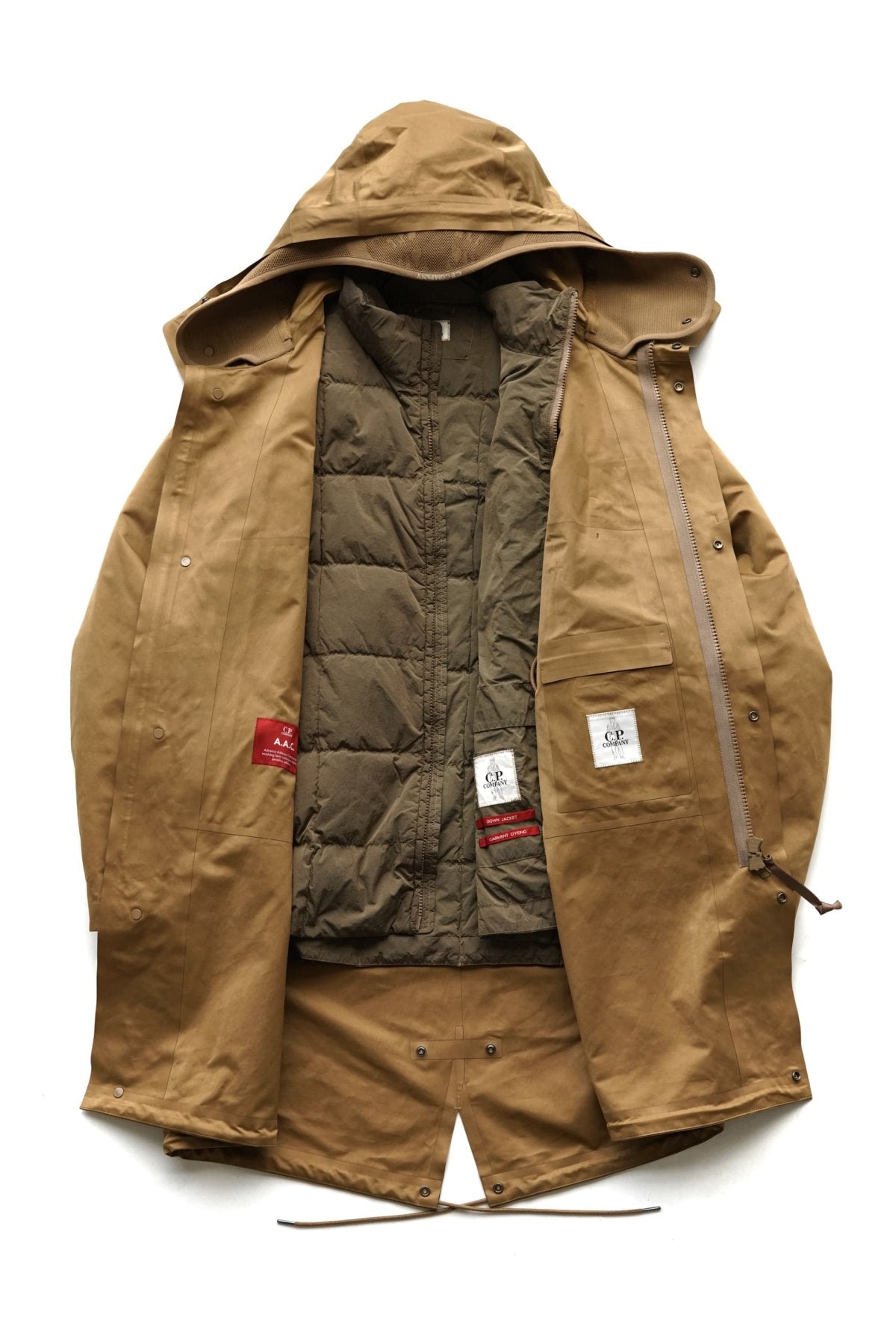 C.P. COMPANY - A.A.C. DOWN FISHTAIL PARKA - CUMIN