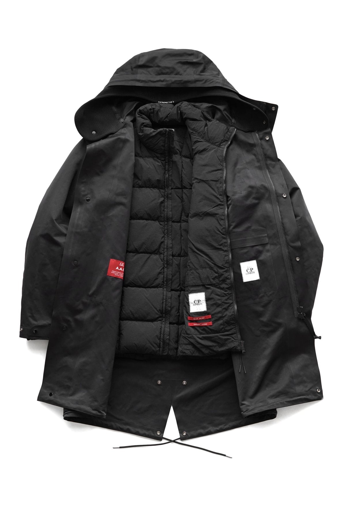 C.P. COMPANY - A.A.C. DOWN FISHTAIL PARKA - BLACK