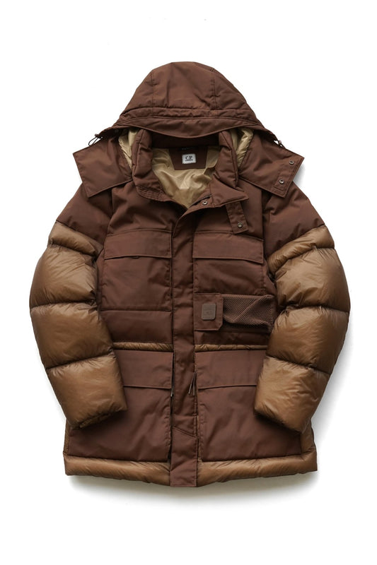 C.P. COMPANY - DYNATEC MIXED DOWN PARKA - PARTRIDGE BROWN