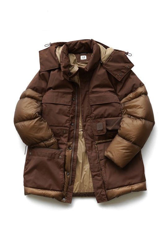 C.P. COMPANY - DYNATEC MIXED DOWN PARKA - PARTRIDGE BROWN