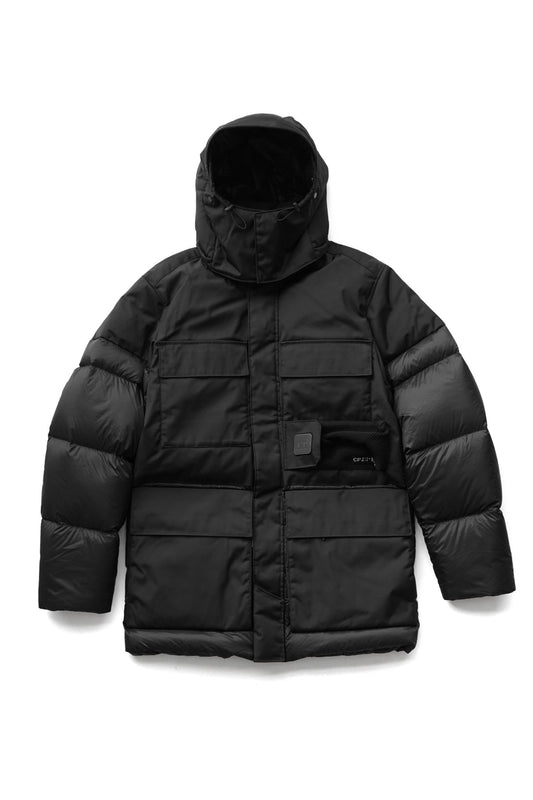 C.P. COMPANY - DYNATEC MIXED DOWN PARKA - BLACK