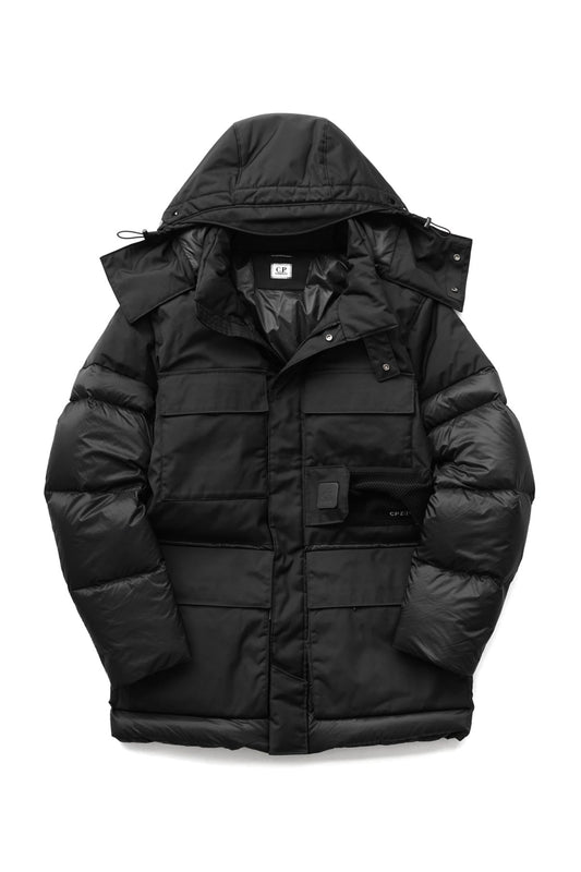 C.P. COMPANY - DYNATEC MIXED DOWN PARKA - BLACK