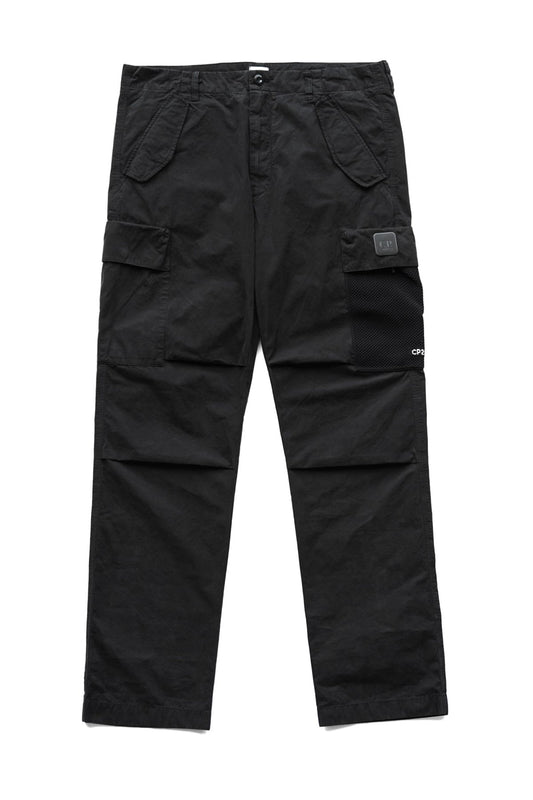 C.P. COMPANY - MICROREPS DIAMOND PEACH CARGO PANTS - BLACK