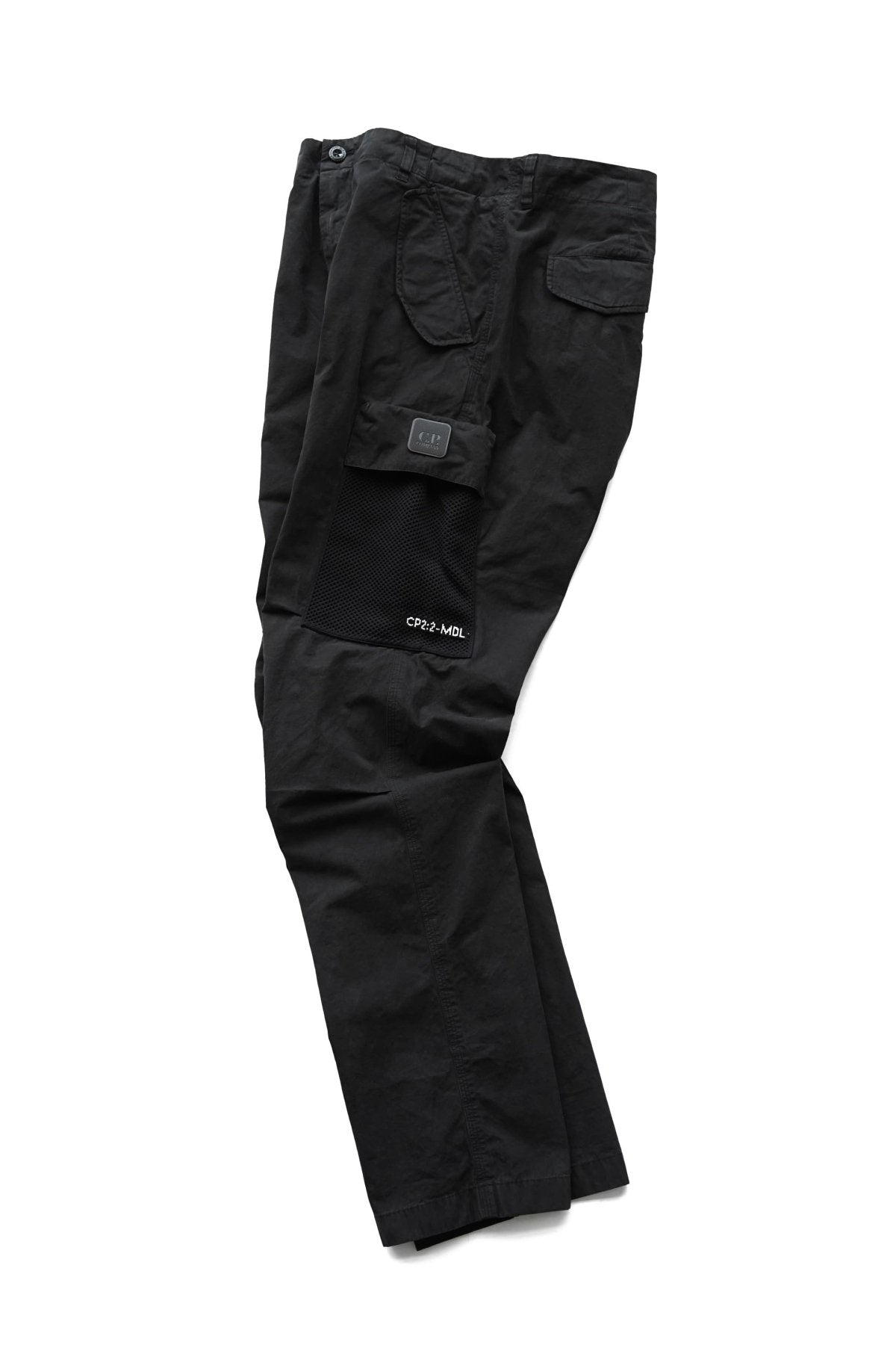 C.P. COMPANY - MICROREPS DIAMOND PEACH CARGO PANTS - BLACK