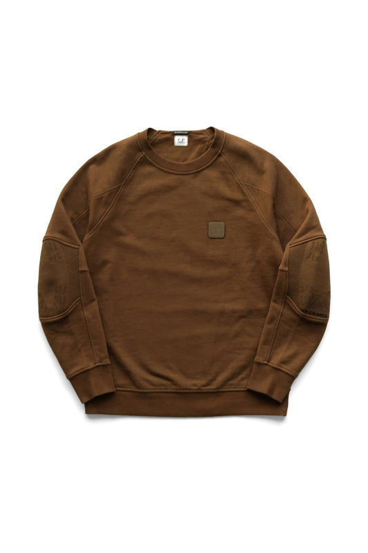 C.P. COMPANY - DIAGONAL RAISED FLEECE SWEATSHIRT - PARTRIDGE BROWN