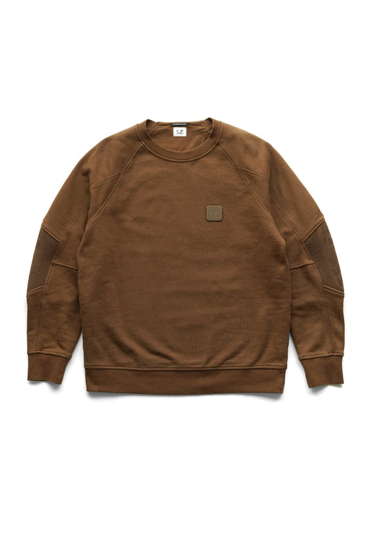 C.P. COMPANY - DIAGONAL RAISED FLEECE SWEATSHIRT - PARTRIDGE BROWN