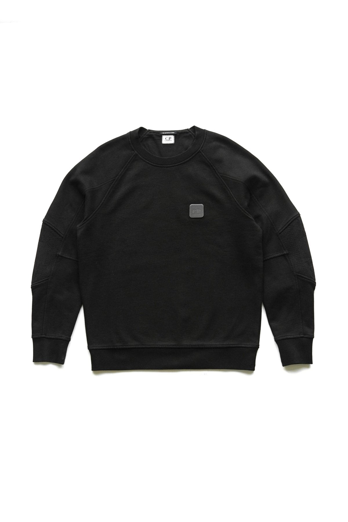 C.P. COMPANY - DIAGONAL RAISED FLEECE SWEATSHIRT - BLACK