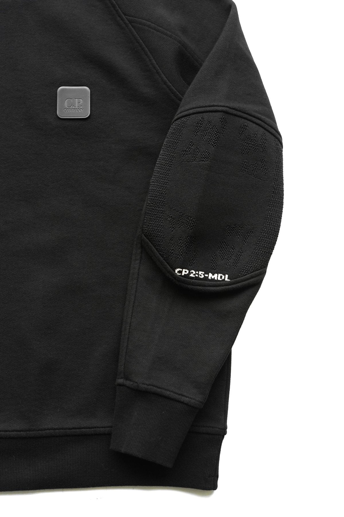 C.P. COMPANY - DIAGONAL RAISED FLEECE SWEATSHIRT - BLACK