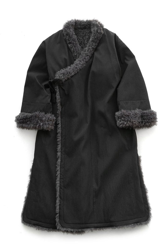 WRYHT- REVERSIVLE NOMADIC WRAP COAT - BLACK