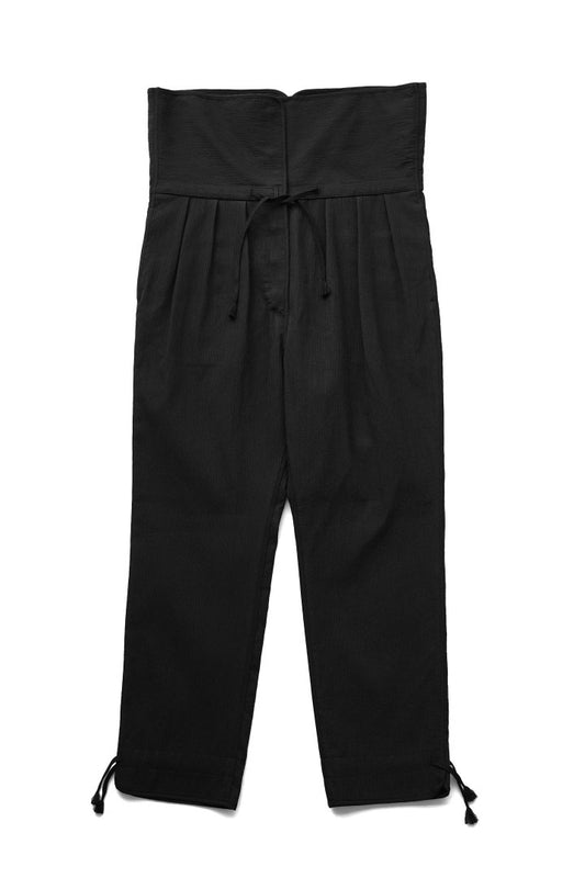 WRYHT - WRAP WAIST ORIENTAL TROUSER - BLACK