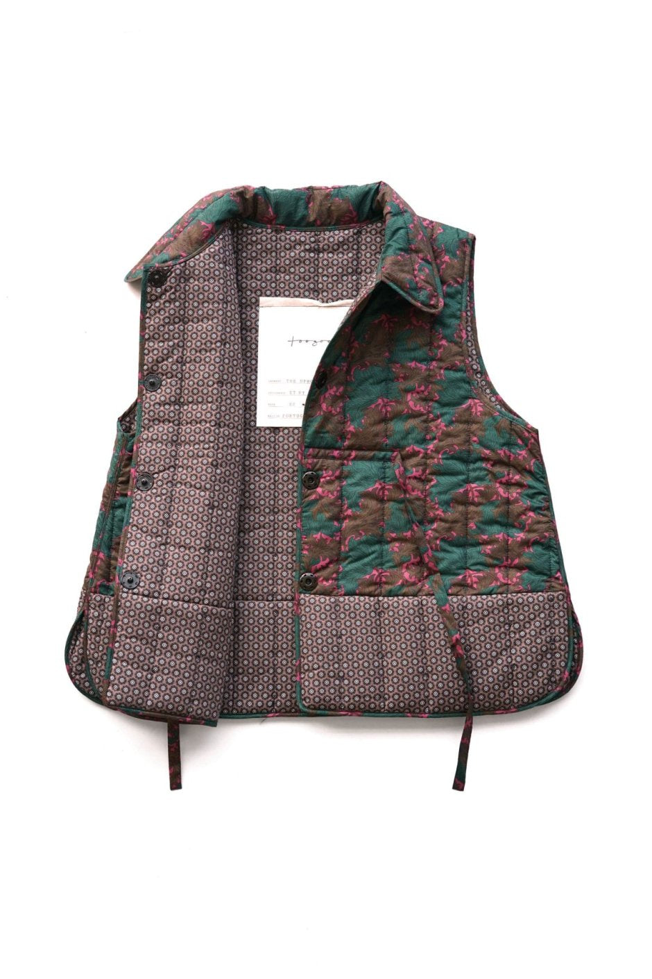 toogood - THE UPHOLSTERER GILET - QUILTED PATCHWORK LAURA'S REVERIE - VINE