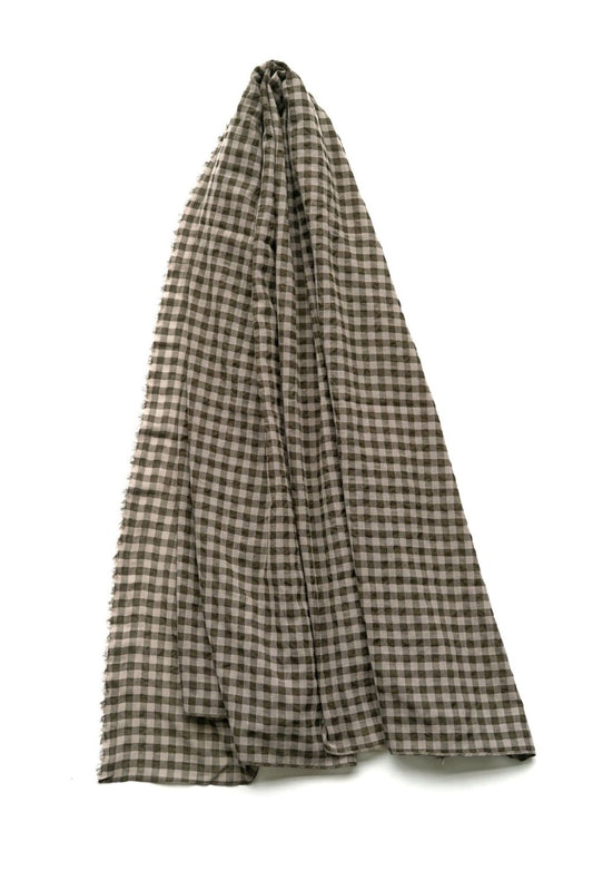 toogood ★★★ - EXCLUSIVE THE EXPLORER SCARF - WOOL COTTON CHECK - FIR