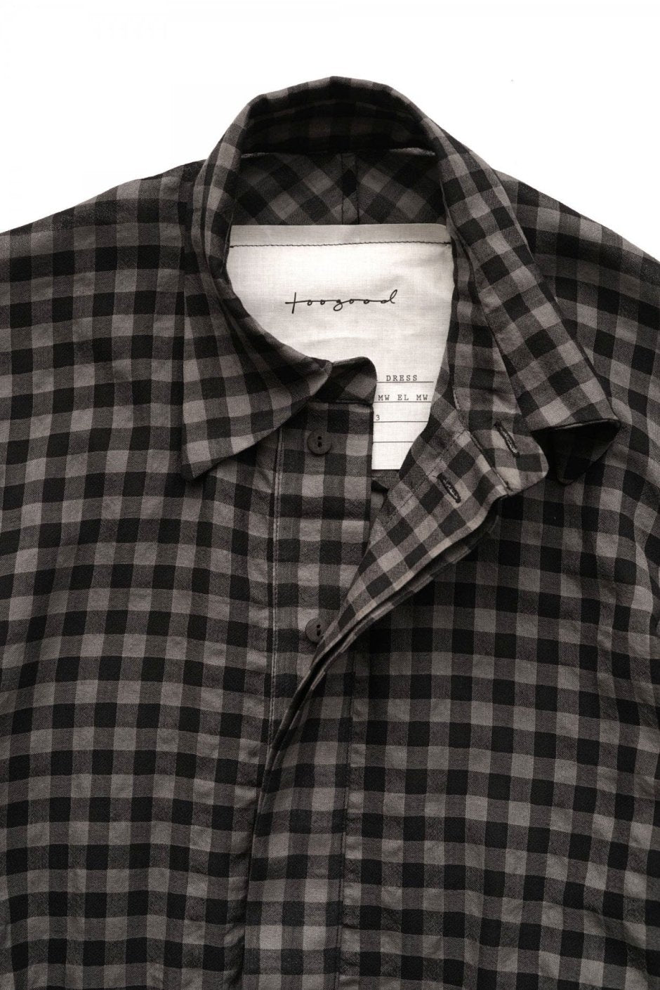 toogood - THE HOUSEKEEPER DRESS - WOOL COTTON CHECK - SMOKE