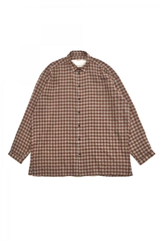 toogood - THE DRAUGHTSMAN SHIRT - WOOL COTTON CHECK - TAWNY