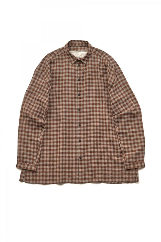 toogood - THE DRAUGHTSMAN SHIRT - WOOL COTTON CHECK - TAWNY