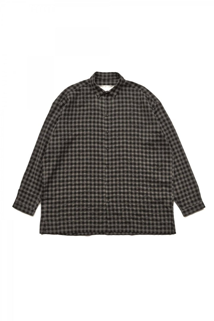 toogood - THE DRAUGHTSMAN SHIRT - WOOL COTTON CHECK - SMOKE