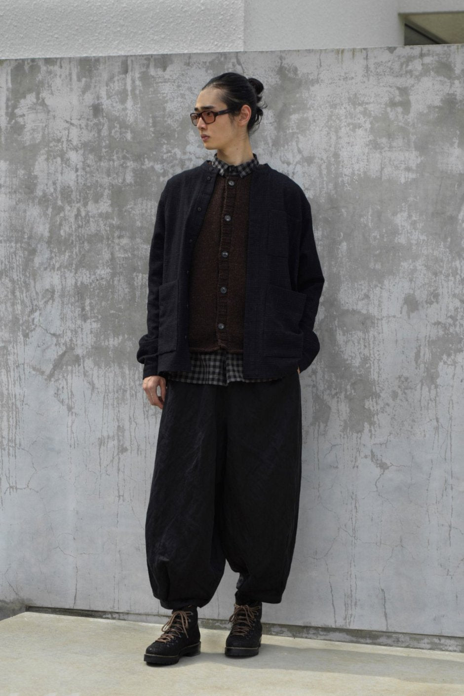 toogood - THE DRAUGHTSMAN SHIRT - WOOL COTTON CHECK - SMOKE