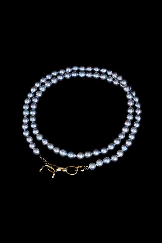 Mariko Tsuchiyama - Chained pearl necklace - Natural Akoya pearl