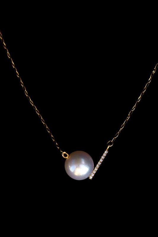 Mariko Tsuchiyama - Pearl and pave necklace