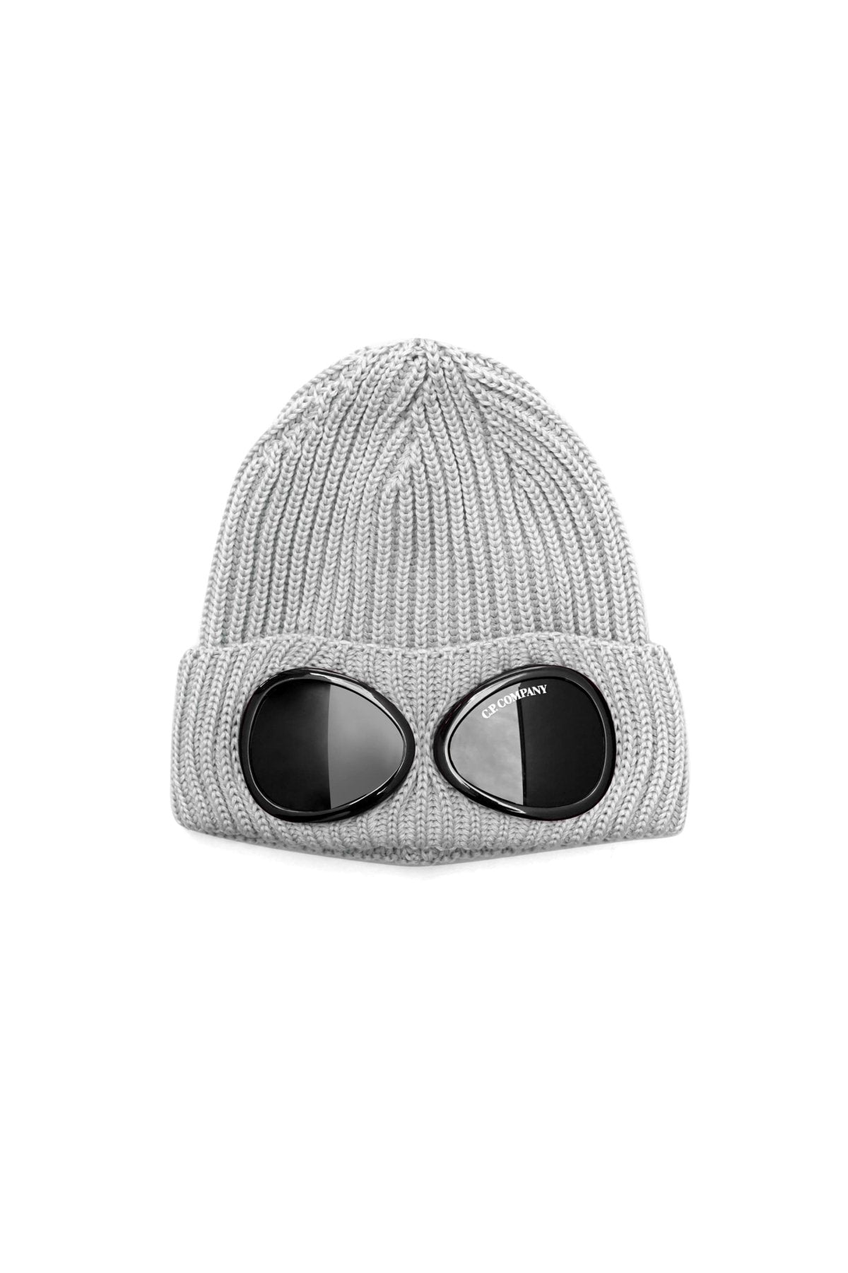 C.P. COMPANY - EXTRA FINE MERINO WOOL GOGGLE BEANIE - PELLICAN