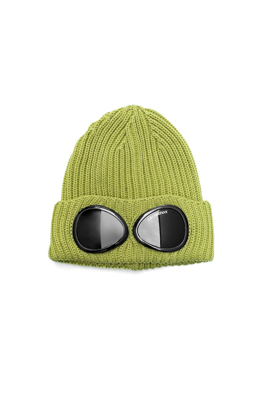 C.P. COMPANY - EXTRA FINE MERINO WOOL GOGGLE BEANIE - GOLDEN PALM