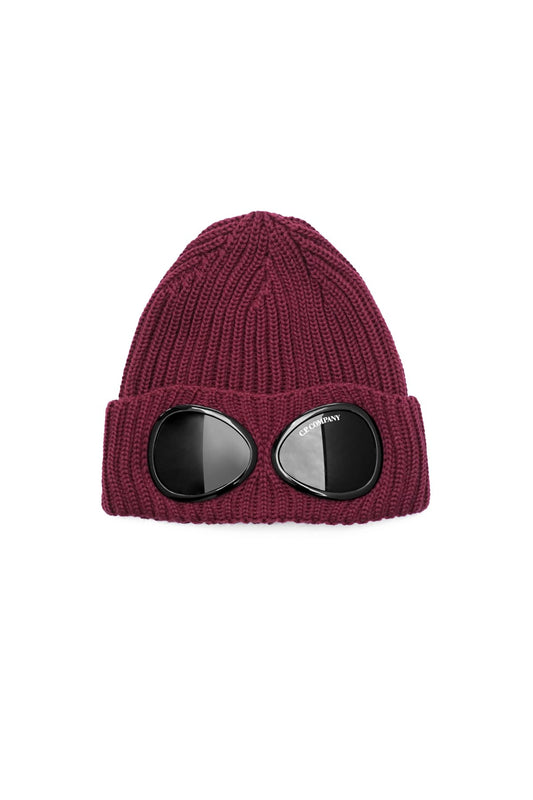 C.P. COMPANY - EXTRA FINE MERINO WOOL GOGGLE BEANIE - PORT ROYAL