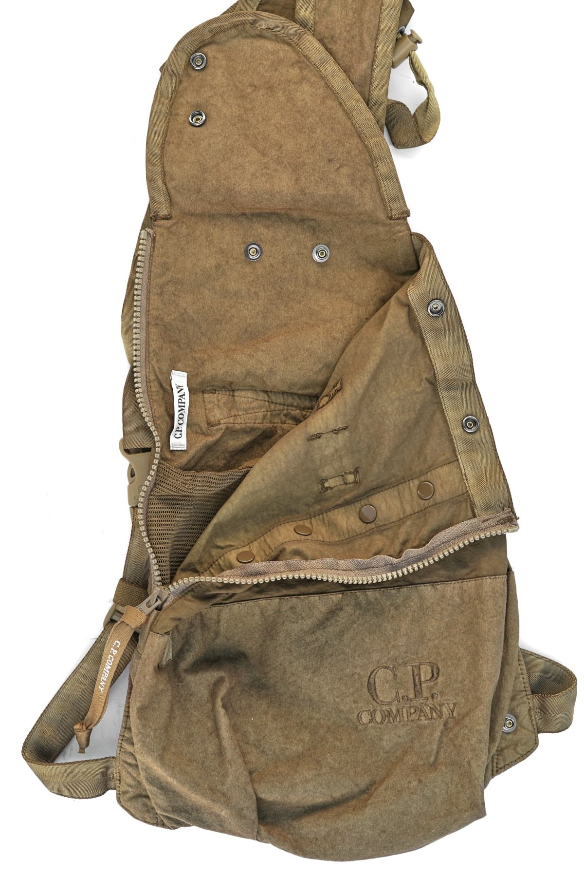 C.P. COMPANY - BA-TIC MIXED CROSSBODY RUCKSACK - CUMIN