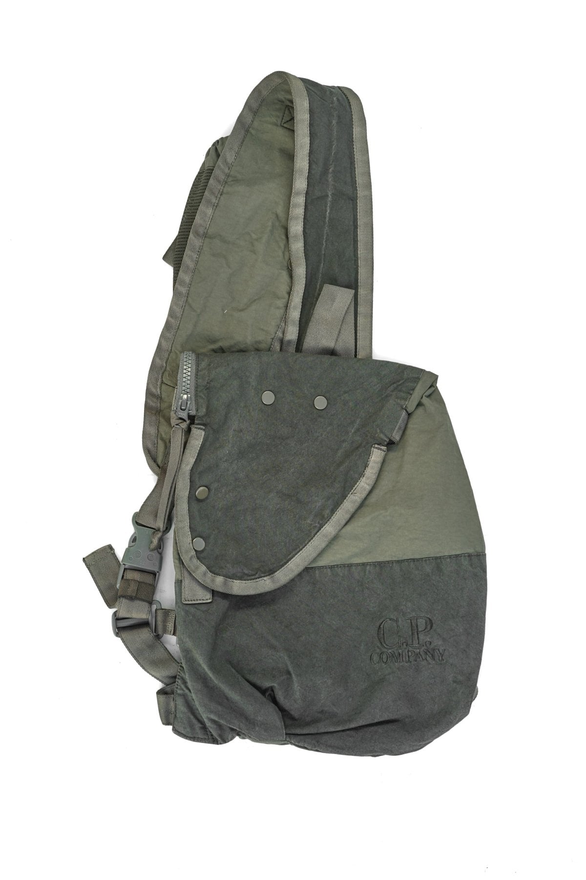 C.P. COMPANY - BA-TIC MIXED CROSSBODY RUCKSACK - THYME