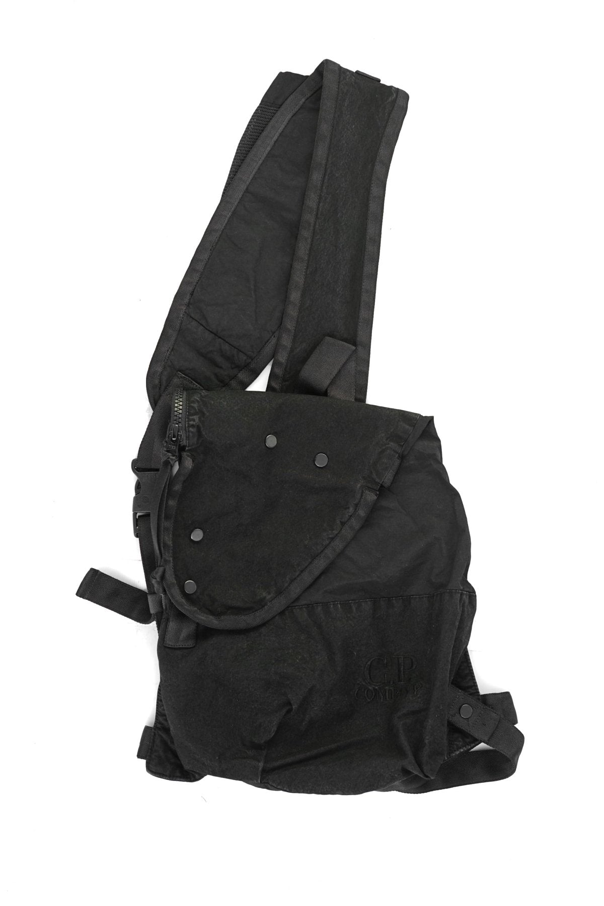 C.P. COMPANY - BA-TIC MIXED CROSSBODY RUCKSACK - BLACK