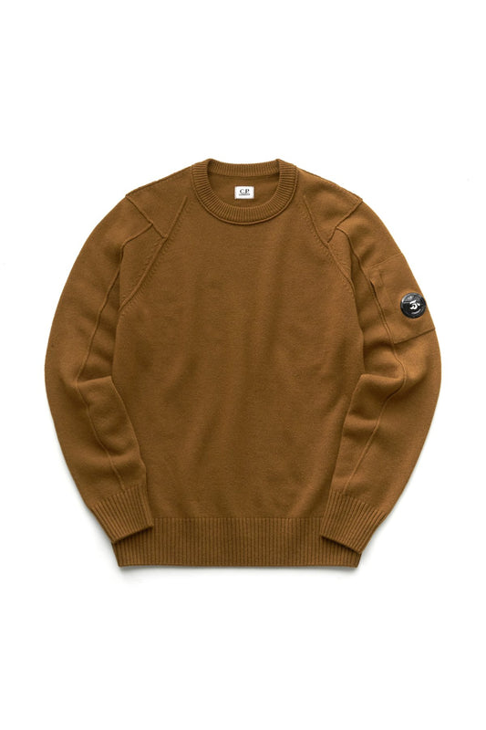 C.P. COMPANY - LAMBSWOOL JUMPER - BRONZE BROWN