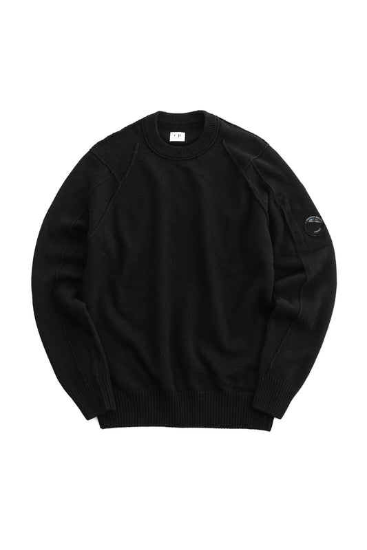 C.P. COMPANY - LAMBSWOOL JUMPER - BLACK