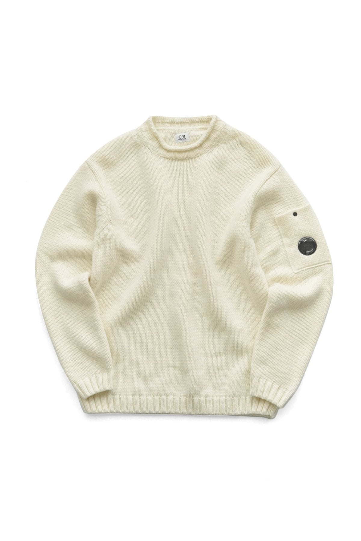 C.P. COMPANY - LAMBSWOOL SWEATER - GAUZE WHITE